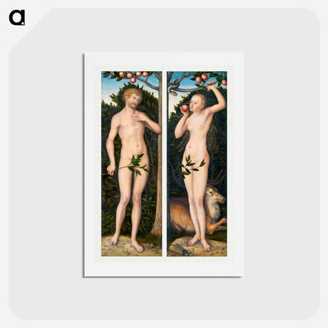 アートポストカード-Adam and Eve
 - ルーカス クラナッハ Postcard.
