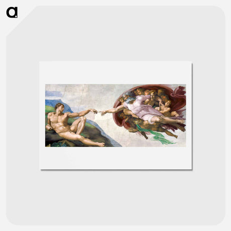 アートポストカード-The Creation of Adam - ミケランジェロ ブオナローティ Postcard.
