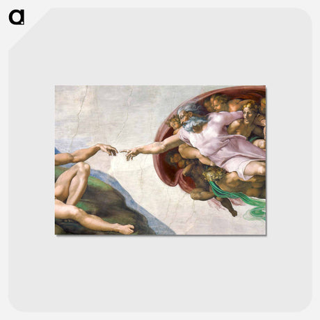 アートポストカード-The Creation of Adam - ミケランジェロ ブオナローティ Postcard.