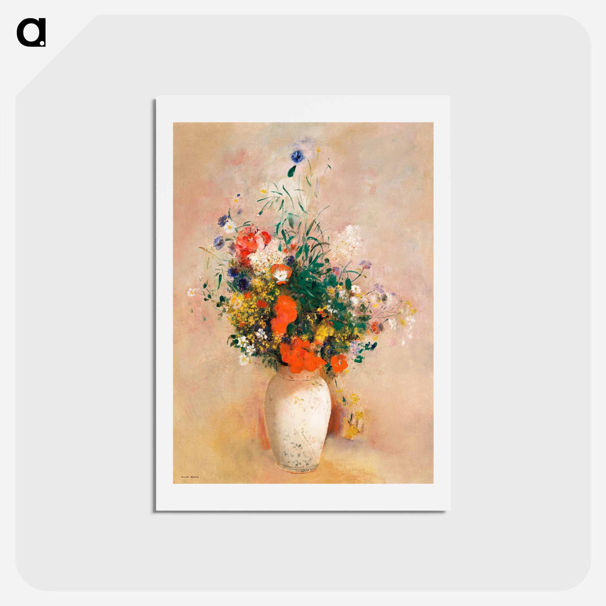 アートポストカード-Vase of Flowers - オディロン ルドン Postcard.