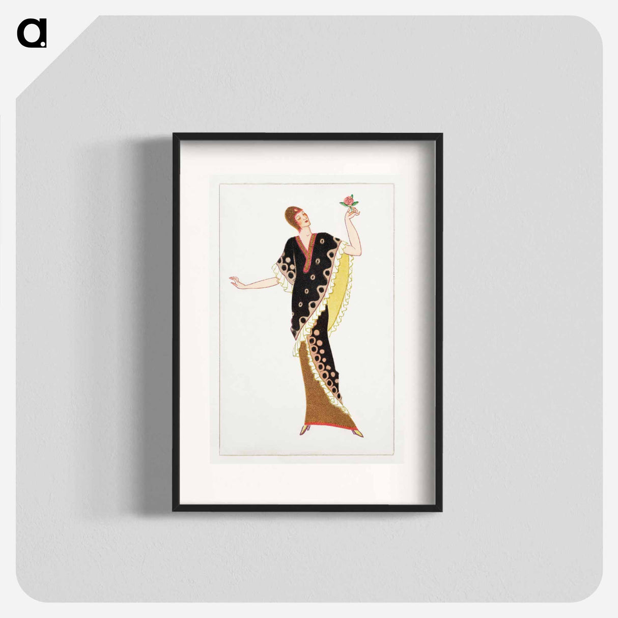 Woman in a black tubular dress - オットー フリードリヒ カール レンデッケ Poster.