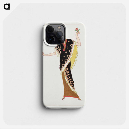 Woman in a black tubular dress - オットー フリードリヒ カール レンデッケ Phone Case.