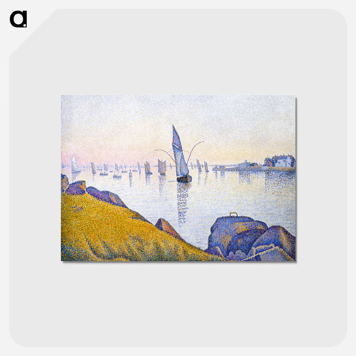 アートポストカード-Evening Calm, Concarneau, Opus 220 (Allegro Maestoso) - ポール シニャック Postcard.