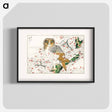 アートポスター-Short-eared Owl and Cherry Flower
 - 鳥類図鑑 Poster.