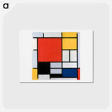 アートポストカード-Composition with Red, Yellow, Blue, and Black - ピエト モンドリアン Postcard.
