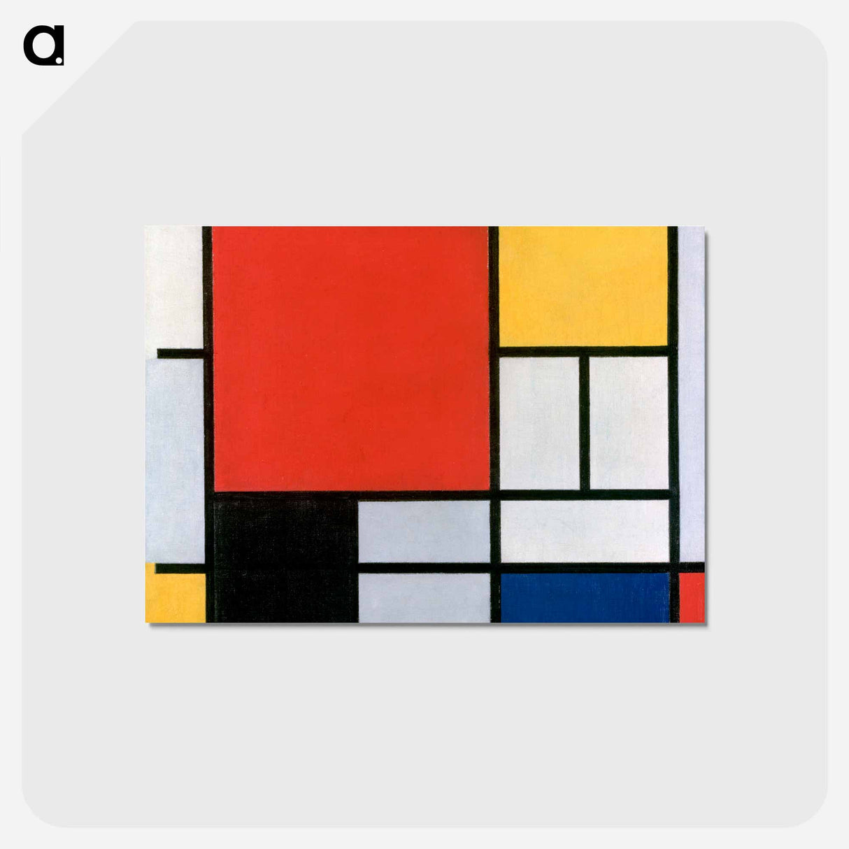 アートポストカード-Composition with Red, Yellow, Blue, and Black - ピエト モンドリアン Postcard.