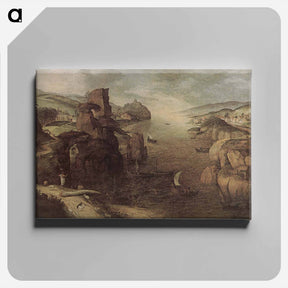アートパネル-Landscape with Christ Appearing to the Apostles at the Sea of Tiberias - ピーター ブリューゲル Canvas.