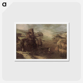 アートポストカード-Landscape with Christ Appearing to the Apostles at the Sea of Tiberias - ピーター ブリューゲル Postcard.