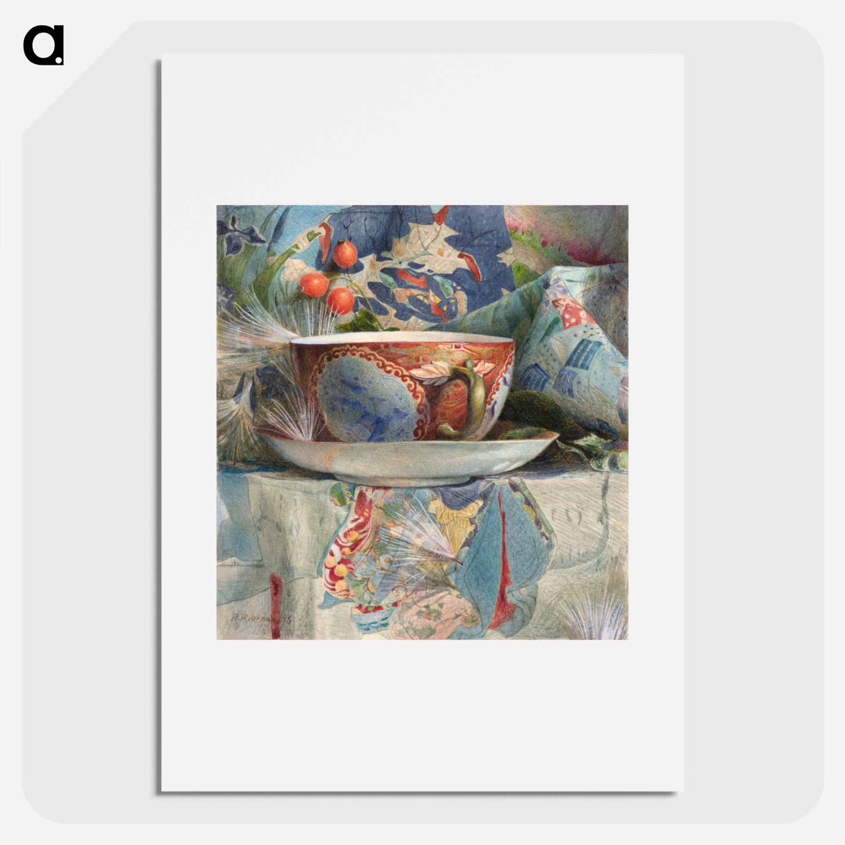 Still Life with Tea Cup - Samuel Coleman Poster.