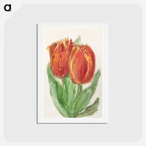 アートポストカード-Two Red Tulips
 - シエンチェ メスダグ ファン ハウテン Postcard.