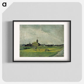 アートポスター-Landscape with hay cart, church towers and windmill - テオ ファン ドゥースブルフ Poster.