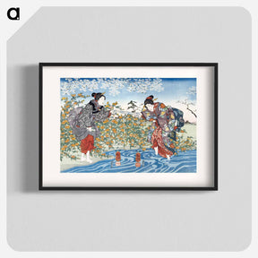 アートポスター-Japanese girls by Ide Tama River - 歌川 国芳 Poster.