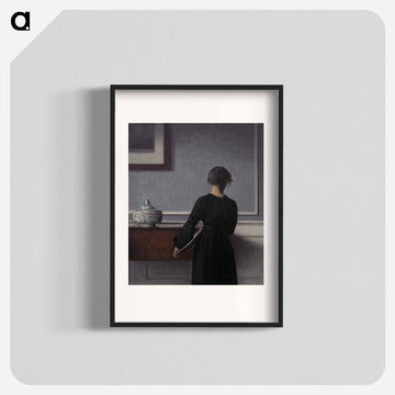 Vilhelm Hammershoi - Interior with a rug for a woman - Vilhelm Hammershoi Poster.