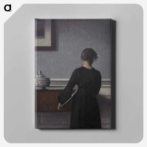 室内　後ろ姿の若い女性 - ヴィルヘルム ハンマースホイ Canvas.