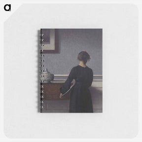 アートメモ帳-Vilhelm Hammershoi - Interieur mit Rueckenansicht einer Frau - ヴィルヘルム ハンマースホイ Memo.