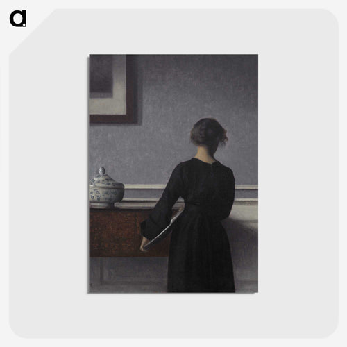室内　後ろ姿の若い女性 - ヴィルヘルム ハンマースホイ Postcard.