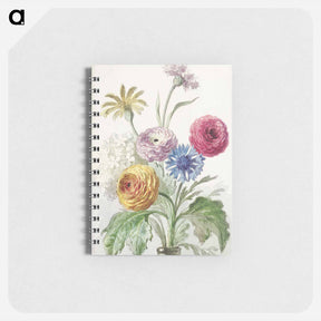 アートメモ帳-Boeket bloemen in de hals van een groene vaas - ウィレム ヴァン リーン Memo.