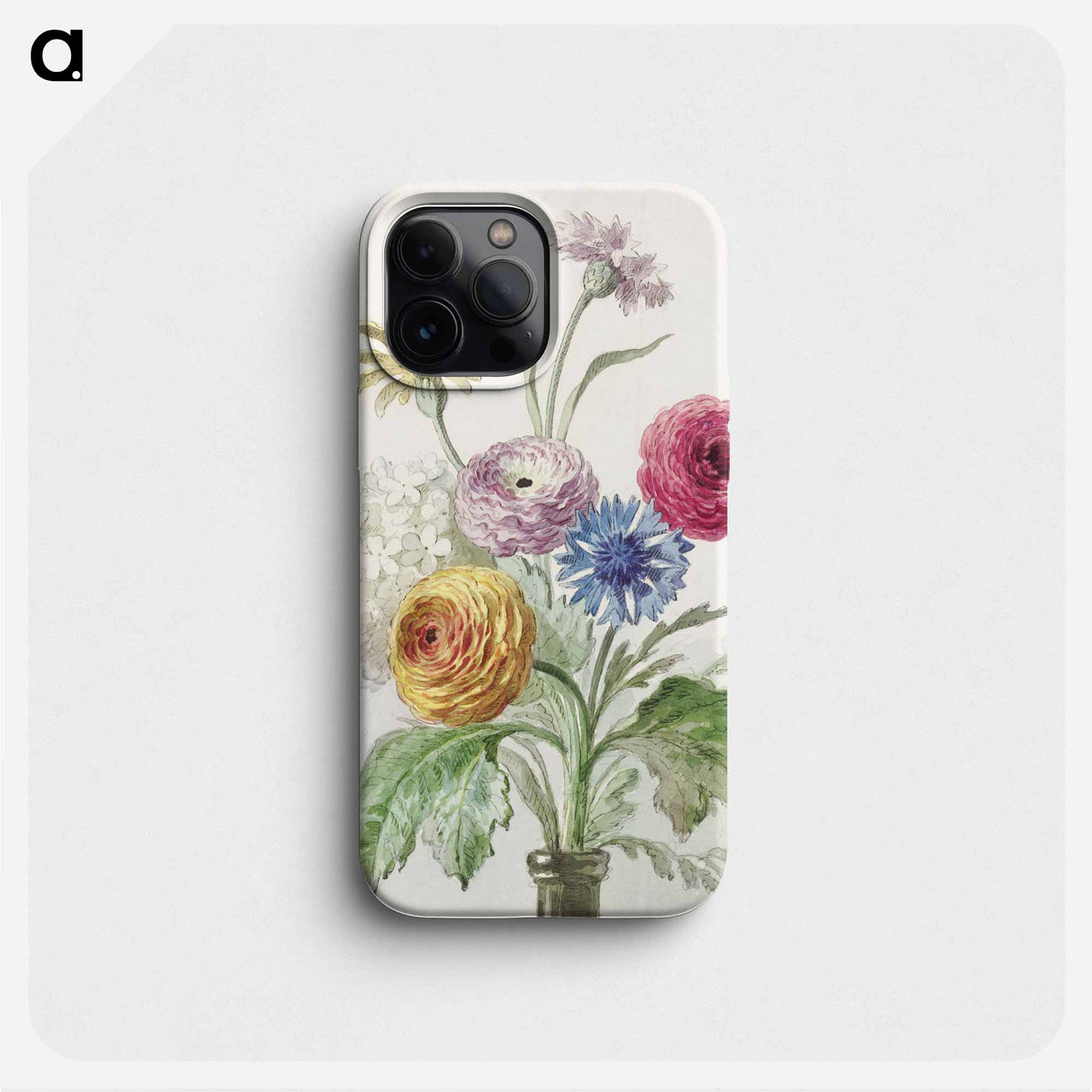 Boeket bloemen in de hals van een groene vaas - ウィレム ヴァン リーン Phone Case.