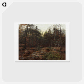 アートポストカード-Woodland Scene by William Bliss Baker, 1885, oil on canvas, 38 x 50 inches (96.5 x 127 cm) - ウィリアム ブリス ベイカー Postcard.