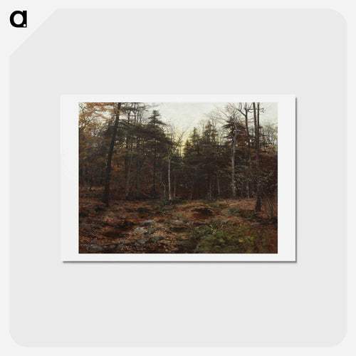 Woodland Scene by William Bliss Baker, 1885, oil on canvas, 38 x 50 inches (96.5 x 127 cm) - ウィリアム ブリス ベイカー Postcard.