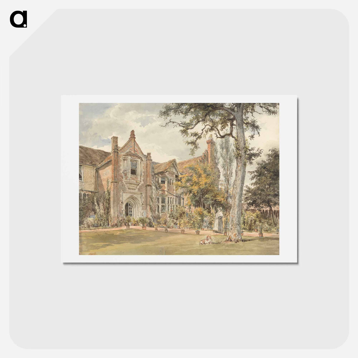 アートポストカード-The Lecture House, Watford - ウィリアム ヘンリー ハント Postcard.