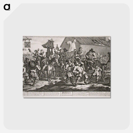 アートポストカード-Hudibras Encounters the Skimmington, from 'Hudibras', by Samuel Butler - ウィリアム ホガース Postcard.