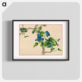 アートポスター-Climbing Blue Flowers - 張若愛 Poster.