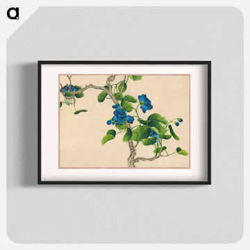 Climbing Blue Flowers - Zhang Ruoai Poster.