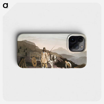 Illustration of peat cart from The Costume of Yorkshire - 19世紀のヨークシャー Phone Case.