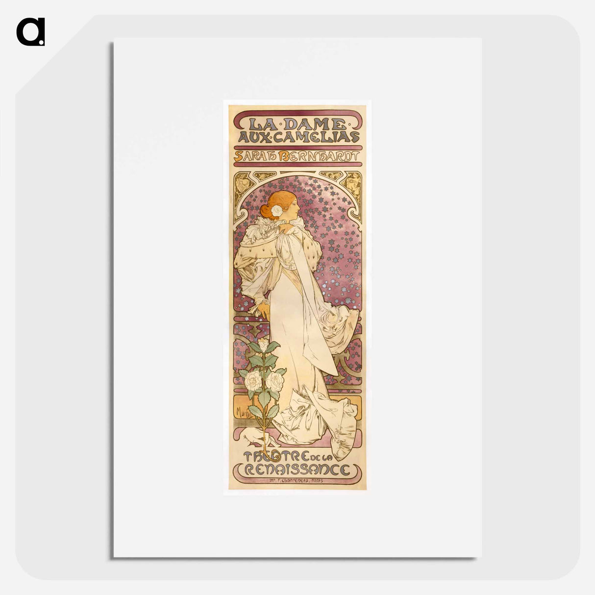 La Dame aux Camélias - アルフォンス ミュシャ Poster.
