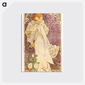 アートポストカード-La Dame aux Camélias - アルフォンス ミュシャ Postcard.