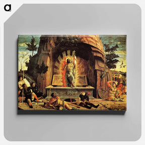 アートパネル-The Resurrection, right hand predella panel from the Altarpiece of St. Zeno of Verona - アンドレア マンテーニャ Canvas.