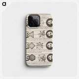 Four diagrams of Solar eclipses - アンティーク地図 Phone Case.