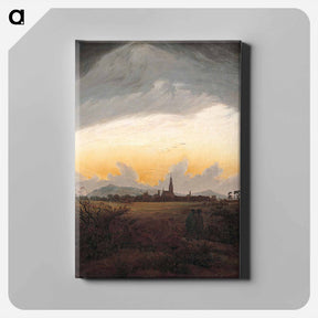 アートパネル-Neubrandenburg in the Morning Mist - カスパー ダーヴィト フリードリヒ Canvas.