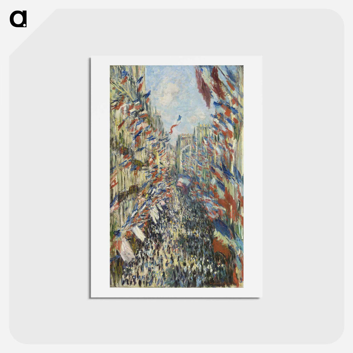 The Rue Montorgueil in Paris - クロード モネ Postcard.