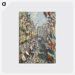 アートポストカード-The Rue Montorgueil in Paris - クロード モネ Postcard.