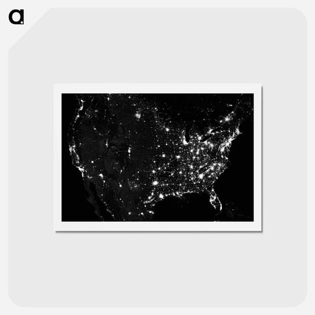 アートポストカード-The United States at Night
 - 上空からの地球 Postcard.