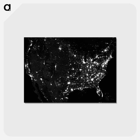 アートポストカード-The United States at Night
 - 上空からの地球 Postcard.