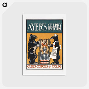 アートポストカード-Vintage Ayer's Cherry Pectoral Poster - エドワード ペンフィールド Postcard.