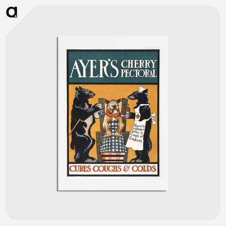アートポストカード-Vintage Ayer's Cherry Pectoral Poster - エドワード ペンフィールド Postcard.