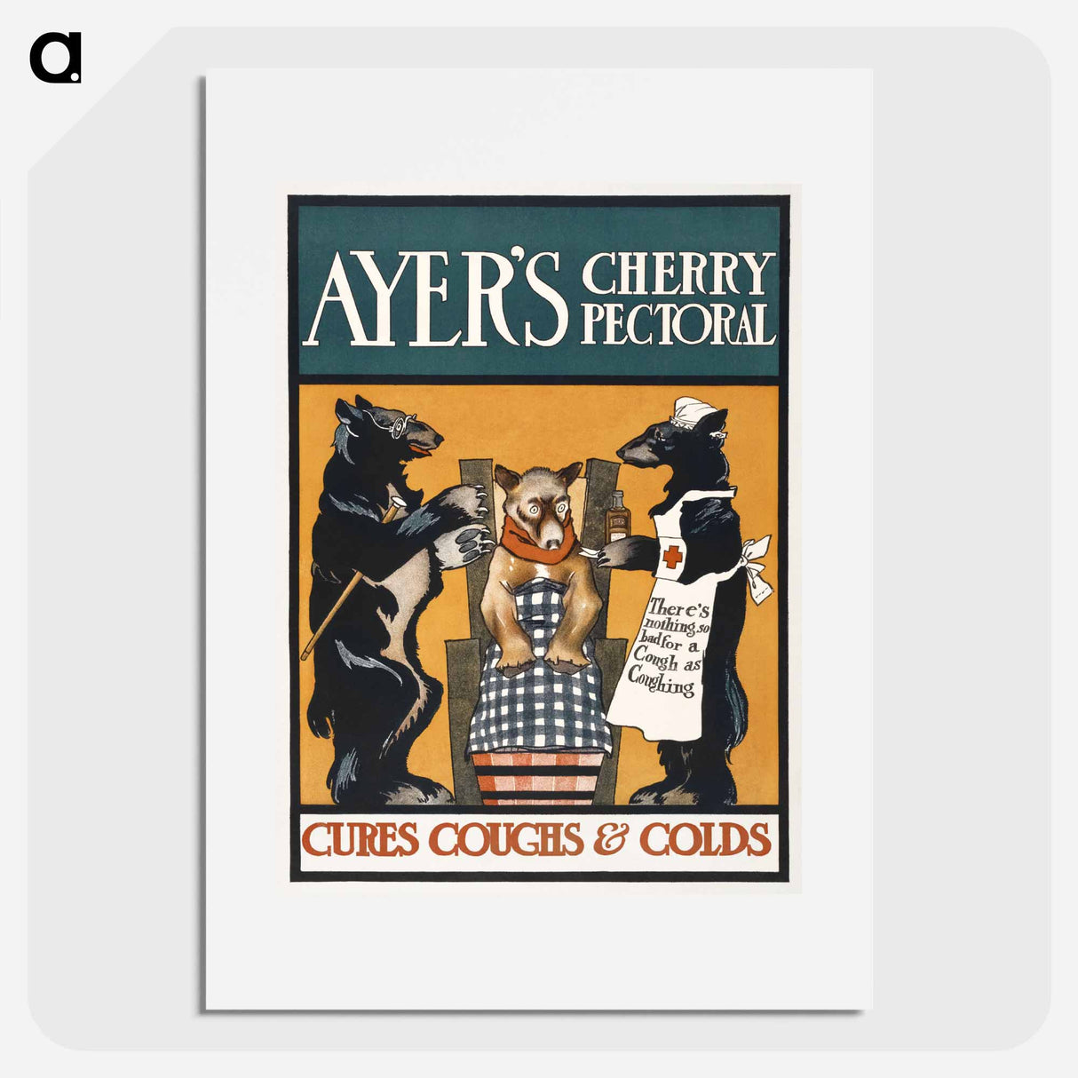 Vintage Ayer's Cherry Pectoral Poster - Edward Penfield Poster.