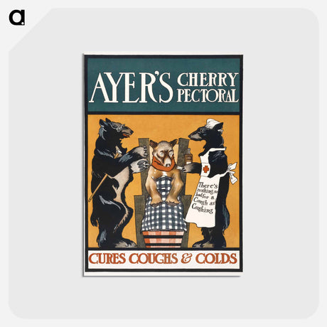 アートポストカード-Vintage Ayer's Cherry Pectoral Poster - エドワード ペンフィールド Postcard.