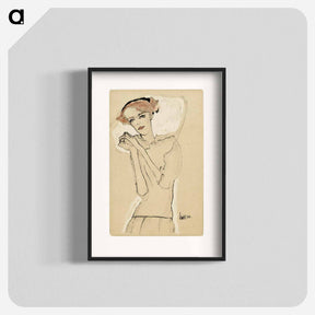 アートポスター-Postcard from the Wiener Werkstätte No. 288: Portrait of a young woman by Egon Schiele and Wiener Werkstätte - エゴン シーレ Poster.