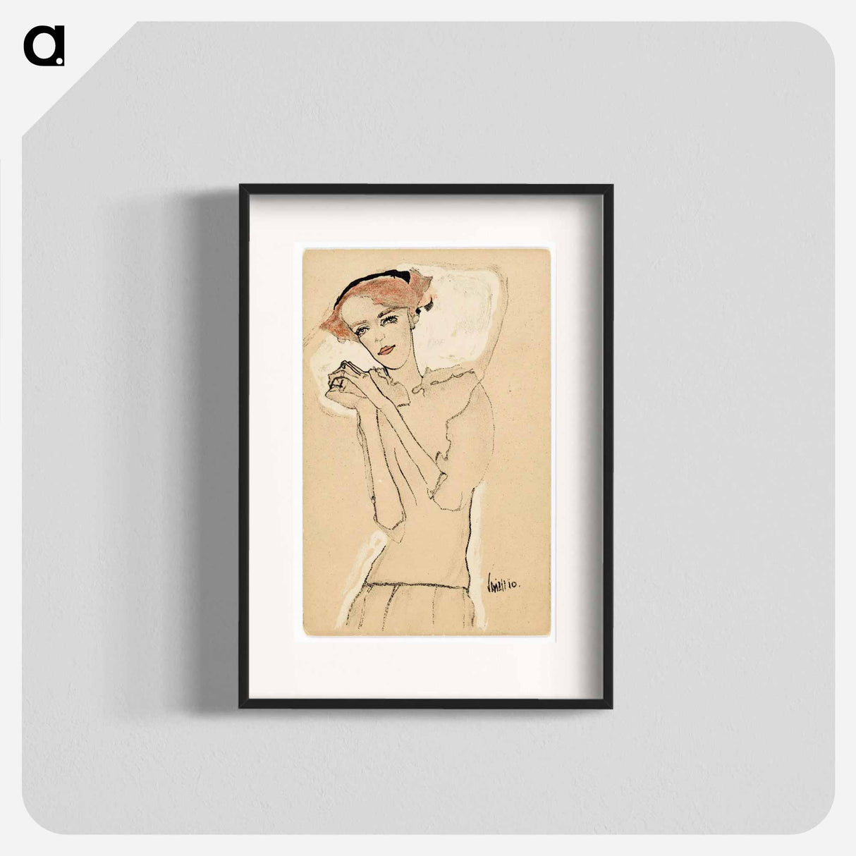 Postcard from the Wiener Werkstätte No. 288: Portrait of a young woman by Egon Schiele and Wiener Werkstätte - Egon Schiele Poster.