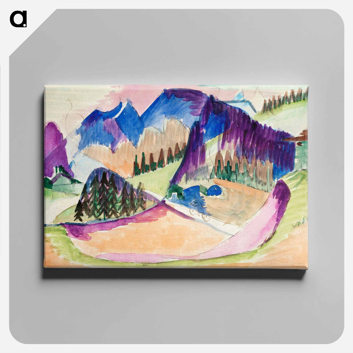 アートパネル-Mountain Landscape - エルンスト ルートヴィヒ キルヒナー Canvas.