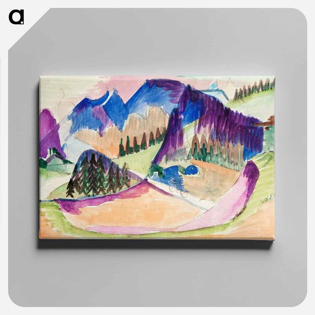 アートパネル-Mountain Landscape - エルンスト ルートヴィヒ キルヒナー Canvas.
