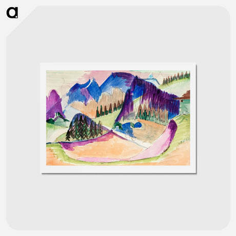 アートポストカード-Mountain Landscape - エルンスト ルートヴィヒ キルヒナー Postcard.