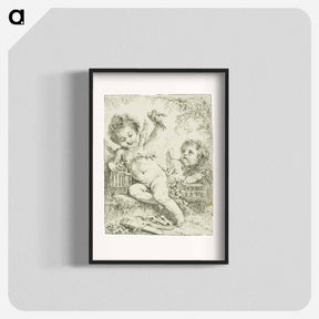 アートポスター-Two Putti with a Bird - フランソワ ブーシェ Poster.
