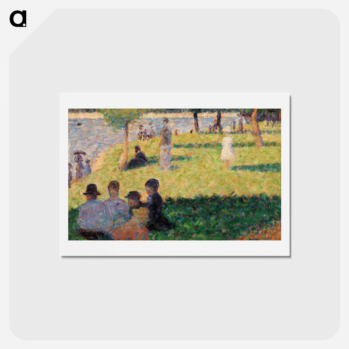 アートポストカード-Group of Figures (Study for "Un dimanche à la Grande Jatte") - ジョルジュ スーラ Postcard.
