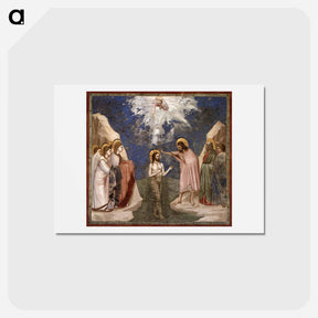 アートポストカード-The Baptism of Christ - ジョット ディ ボンドーネ Postcard.